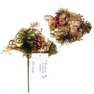 اختيار عيد الميلاد عيد الميلاد الديكور المورد صنوبر اصطناعي مخروط يختار عيد الميلاد أحمر أبيض - Product Image 3