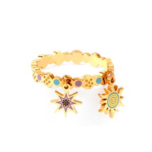 Anillo Hueco de Diseño Moderno, Chapado en Oro de 18k, Anillos de Dedo de Acero Inoxidable al por Mayor para Mujer - Product Image 1