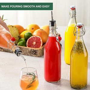 Botellas de Vidrio de 1 Litro (33 oz) con Tapa Abatible Hermética, Botella para Fermentación de Kombucha y Sidra - Product Image 2