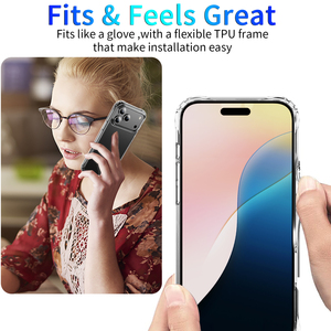 Funda Transparente para <span class=keywords><strong>iPhone</strong></span> 17 Pro Max, Nueva, Antigolpes, con Esquinas Reforzadas, TPU+PC 2 en 1, Funda Simple para Teléfono Móvil para <span class=keywords><strong>iPhone</strong></span> 17 Pro Max - Product Image 6