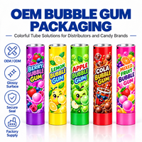 Tube d'emballage en aluminium et plastique pour chewing-gum, logo personnalisé imprimé UV, conteneur vide avec bouchon à vis 12,7-35 mm