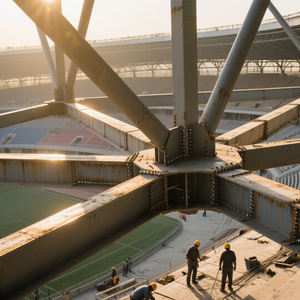 Tipo di luce industriale struttura in acciaio per palestra moderna <span class=keywords><strong>sala</strong></span> dello sport ASTM saldatura taglio piegatura per stadio palestra palestra - Product Image 2