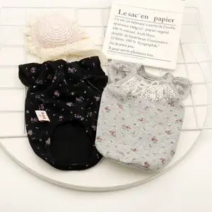 Primavera estate giapponese perla coreana floreale gatto e piccolo cane vestiti-Pet T Shirt