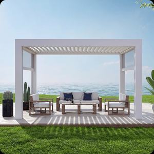 Pérgola Inteligente Motorizada con Control Remoto, Techo de Aluminio Impermeable para Patio Exterior con Luces LED, Canaletas para Lluvia y Protección Solar - Product Image 2