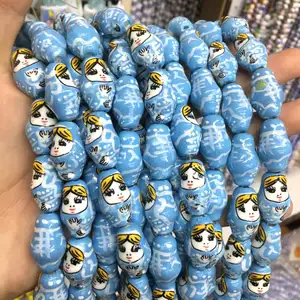 Wholesale Multicolor Doll Porcelain Beads For Bracelet Making Loose Glass Doll Beads Crystal DIY Beads