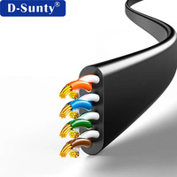 CAT6 Abgeschirmtes UTP PVC Ethernet-Patchkabel für Heimnetzwerk Gaming TV Router Modem Schlankes Unterflur-Kabel 32AWG