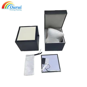 High Quality OEM Factory Watch Packaging Box Customized Logo Certificate Card Holder Display Black Velvet Material - Product Image 4