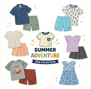 Color Block Splicing <b>Kids</b> Summer Suit Crew Neck T-shirt <b>Bubble</b> Shorts Random Mix Sizes Wholesale Mixed Delivery - Product Image 1
