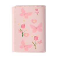 Dompet Lipat Tiga Kreatif Lucu Kapasitas Besar Slot Multi-Kartu Tas ID Dompet Koin Dompet Lipat Multifungsi Pelajar untuk Wanita