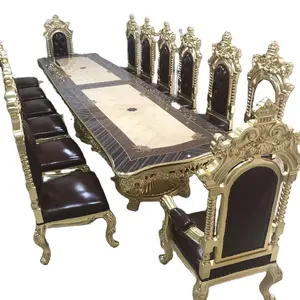 Dining Set 16 or 20 People European Carved Chairs Home Furniture Antique Extra Large Classic Customized and Table Hotel Banquet