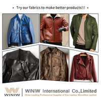 WINIW Brillant Imperméable Gaufré Disponible dans une Gamme de Couleurs Texture Souple Souple Facile Personnaliser Costume Pu Cuir Matériel