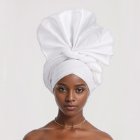 Nouveau ventilateur de fleurs plié à la main réglable de mariage nigérian, chapeau africain en couches, casquette de tête Auto Gele