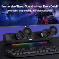 Altavoces para Computadora Inwa con Micrófono Integrado, Sonido Envolvente Virtual de 2.1 Canales, Carcasa Metálica, Control Remoto, Alimentación por Batería