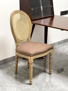 Sedia <span class=keywords><strong>da</strong></span> <span class=keywords><strong>Pranzo</strong></span> Classica Vittoriana in Rattan con Struttura in Legno Massello di Gomma e Cuscino in Pelle Cerata per Arredamento Salotto e Sala <span class=keywords><strong>da</strong></span> <span class=keywords><strong>Pranzo</strong></span> - Product Image 5