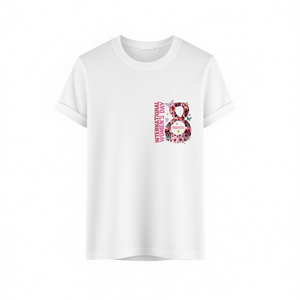Camiseta de Mujer con Estampado Floral, Cuello Redondo, Manga Corta, 100% Algodón, Corte Regular, Estilo Casual para Primavera/Verano, Icono Feminista - Product Image 1