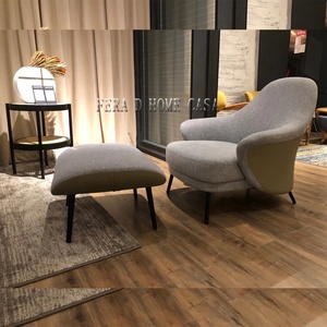 Fauteuil de relaxation moderne en lin européen avec pieds en acier inoxydable - Design contemporain pour <span class=keywords><strong>salon</strong></span>, hôtel - Product Image 3