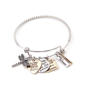 V & R Alex y Ani pulseras de joyería libélula corazón redondo cuadrado antiguo oro rodio pulsera de plata - Product Image 1