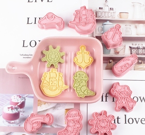 Safran 8 pièces/boîte Pirate <span class=keywords><strong>emporte</strong></span>-pièces ensemble garçon biscuits avec 8 pièces <span class=keywords><strong>marin</strong></span> Cookie timbres en plastique Biscuit moules Cookie outils - Product Image 1