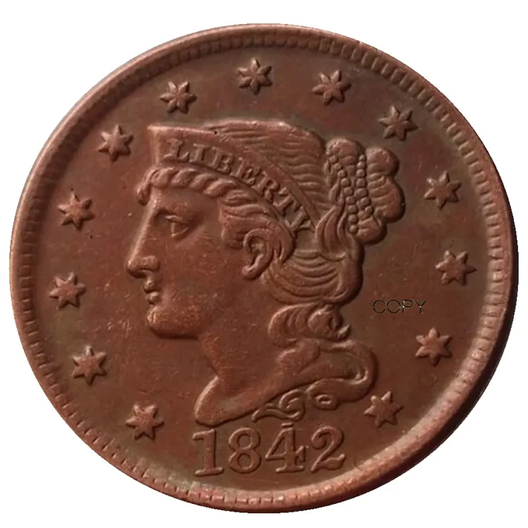 US 1842 ขนาดใหญ่เซนต์ทองแดงการทำสำเนาตกแต่งที่ระลึกที่กำหนดเองเหรียญ