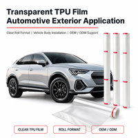 Film de protection de peinture PPF transparent brillant en TPU hydrophile de 1,52 m x 15 m, réparable à la chaleur, pour enveloppement de voiture