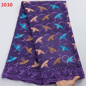 3030 gros 100% coton africain dentelle tissu 2021 haute qualité dubaï dentelle brodée nigérian <span class=keywords><strong>suisse</strong></span> Voile dentelle en <span class=keywords><strong>suisse</strong></span> - Product Image 5