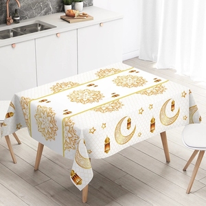 Nappe <span class=keywords><strong>de</strong></span> table Ramadan 2026, nappe en <span class=keywords><strong>film</strong></span> PE blanc, chemin <span class=keywords><strong>de</strong></span> table Eid, couvre-table musulman et Eid, décorations <span class=keywords><strong>de</strong></span> table Ramadan, Eid - Product Image 4