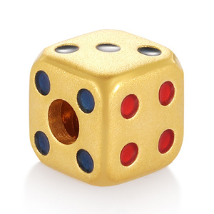 2025 émail artisanat 24k bracelet en forme de dés en or pur perlé accessoires de bijoux de luxe - Product Image 2