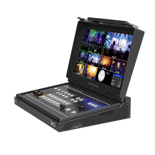 AVMATRIX PVS0613U Black Portable Full HD 13.3 Inch 6 Channel SDI HDMI Live Streaming Video Switcher