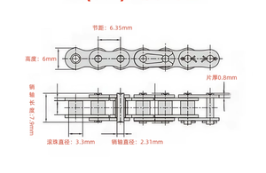 โซ่ขับ25H 04C-1โซ่ลูกกลิ้งแบบแถวเดียวระยะสั้นความยาว<span class=keywords><strong>3</strong></span>เมตรสำหรับการส่งสำหรับการใช้งานระยะสั้น6.35 - Product Image 6