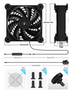 Ventilador USB Plug & Play upHere de 120 mm, ventilador de refrigeración ajustable de varias velocidades para <span class=keywords><strong>receptor</strong></span> <span class=keywords><strong>AV</strong></span>, gabinete, escritorio, automóvil y pequeños aparatos electrónicos - Product Image 2