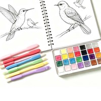 Carnet de coloriage personnalisé OEM en aquarelle, fleurs et animaux, papier coton texturé 300 g/m², reliure spirale, impression