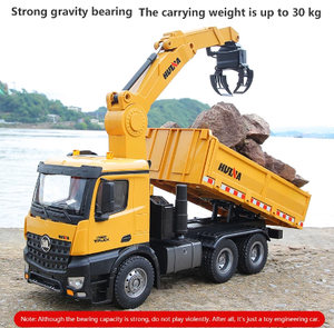 Nuevo Camión Volquete RC <span class=keywords><strong>Huina</strong></span> <span class=keywords><strong>1575</strong></span> 2021, Escala 1:14, 26 Canales, Media Aleación, 575 con Agarrador de Madera, Juguetes de Vehículos de Ingeniería para Niños - Product Image 4