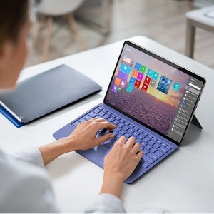 Clavier sans fil Touchpad pour <span class=keywords><strong>Microsoft</strong></span> <span class=keywords><strong>Surface</strong></span> Pro 12 Portable Tablet Flip Stand Built in Rechargeable Battery Made PU Leather - Product Image 5