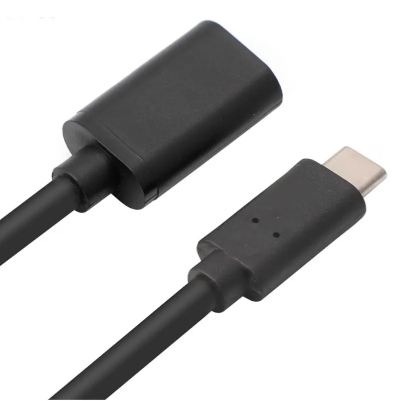 Conector USB tipo c, cable de datos de alta calidad OTG, conector Usb 3,1 trenzado, Cable de extensión hembra