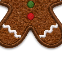 Patch brodé de Noël en forme d'homme en pain d'épices, thermocollant ou à coudre, décoration de fêtes, logo personnalisé