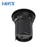 Enchufe USB de escritorio de carga rápida de tipo integrado, cargador USB de escritorio de 65W con orificios para cables, PD QC3.0