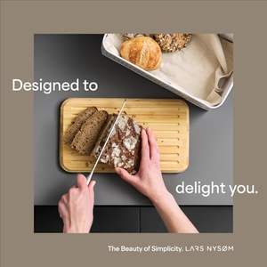 Boîte à pain Boîte en métal avec <span class=keywords><strong>sac</strong></span> en lin pour une fraîcheur durable Boîte à pain avec couvercle en bambou utilisable comme planche à découper - Product Image 3