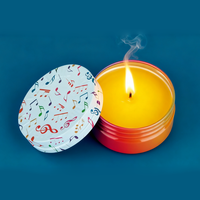 Boîte à bougie cylindrique en métal vide à dégradé de couleurs avec couvercle en forme de note de musique, vente en gros, directement de l'usine, approvisionnement en vrac
