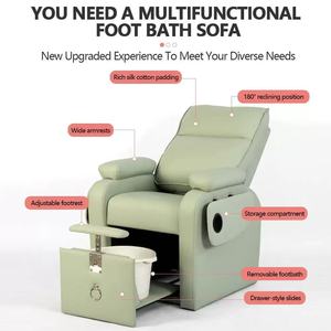 Fauteuil de pédicure hydrothérapeutique réglable, canapé de manucure inclinable, système de jets sans tuyau, lampe LED 7 couleurs pour spa et salon - Product Image 2