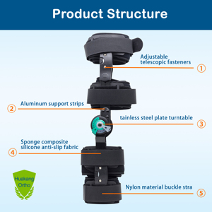 Diskon besar perlengkapan terapi rehabilitasi lutut, pengekang kaki ROM ortopedi medis dapat disesuaikan patah tulang Post-OP OA - Product Image 2