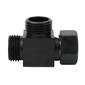Robinet d'angle en cuivre noir mat G1/2'' pour pulvérisateur de bidet WC, raccord de tuyau 3 voies en T, adaptateur de déviateur WC en forme de T - Product Image 1
