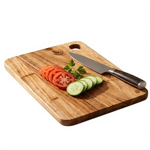 Rectangle <b>Wooden</b> Chopping Board With Knife Anti-Slip Kitchen Cutting Block 1.5cm Thick Single <b>Piece</b> Package - Product Image 1