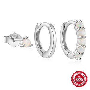 Arco Iris Perak 925 Sterling Dengan Berlian Anting-Anting Set Opal Temperament Seratus Anting-Anting <span class=keywords><strong>Senada</strong></span> - Product Image 6