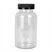 Bouteilles personnalisées pour médicaments et compléments alimentaires, emballage pharmaceutique, bouteilles transparentes en PET, logo personnalisable, bouchons métalliques pour