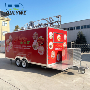 ONLYWE Camion traiteur équipé de remorques tacos <span class=keywords><strong>Cuisine</strong></span> mobile Pizza Chariot à café Camion de barbecue de crème glacée Remorque alimentaire mobile bon marché - Product Image 4
