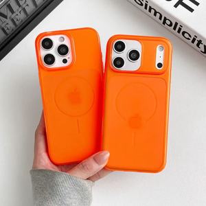 Funda de Teléfono Delgada de Lujo de TPU para <span class=keywords><strong>iPhone</strong></span> 17 <span class=keywords><strong>Pro</strong></span> <span class=keywords><strong>Max</strong></span> 16 15 14 <span class=keywords><strong>13</strong></span> 12 11 Series, Sensación de Piel, Acabado Mate, Nueva Funda Naranja - Product Image 1