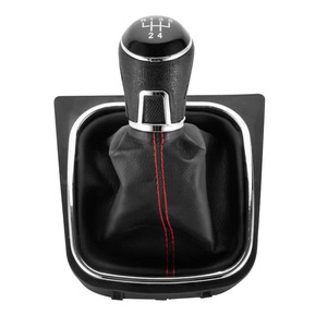 Ensemble pommeau de levier de vitesse 5/<span class=keywords><strong>6</strong></span> vitesses et soufflet en cuir noir pour VW <span class=keywords><strong>Golf</strong></span> 5 <span class=keywords><strong>6</strong></span> Jetta V VI Scirocco <span class=keywords><strong>GTI</strong></span> R32 MK5 MK6 – Amélioration de style <span class=keywords><strong>performance</strong></span> - Product Image 2