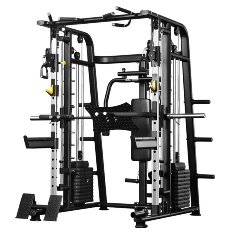 Grosir Peralatan Gym Rumah Komersial Multifungsi Trainer Power Safe Squat Rack Smith Mesin
