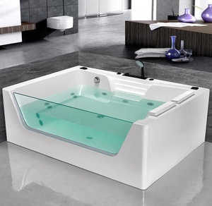 حوض استحمام فاخر داخلي مع تدليك بالهواء ودوامات مائية حوض استحمام حديث قائم بذاته للسبا في الزاوية - Product Image 5