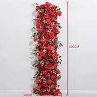 Chemin de table de mariage en fleurs artificielles, roses en soie, fausses fleurs, centre de table de mariage, arrangement floral pour allée de mariage